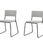 2x Kenth Stuhl-Set Samt Metall Schwarz Hellgrau 0