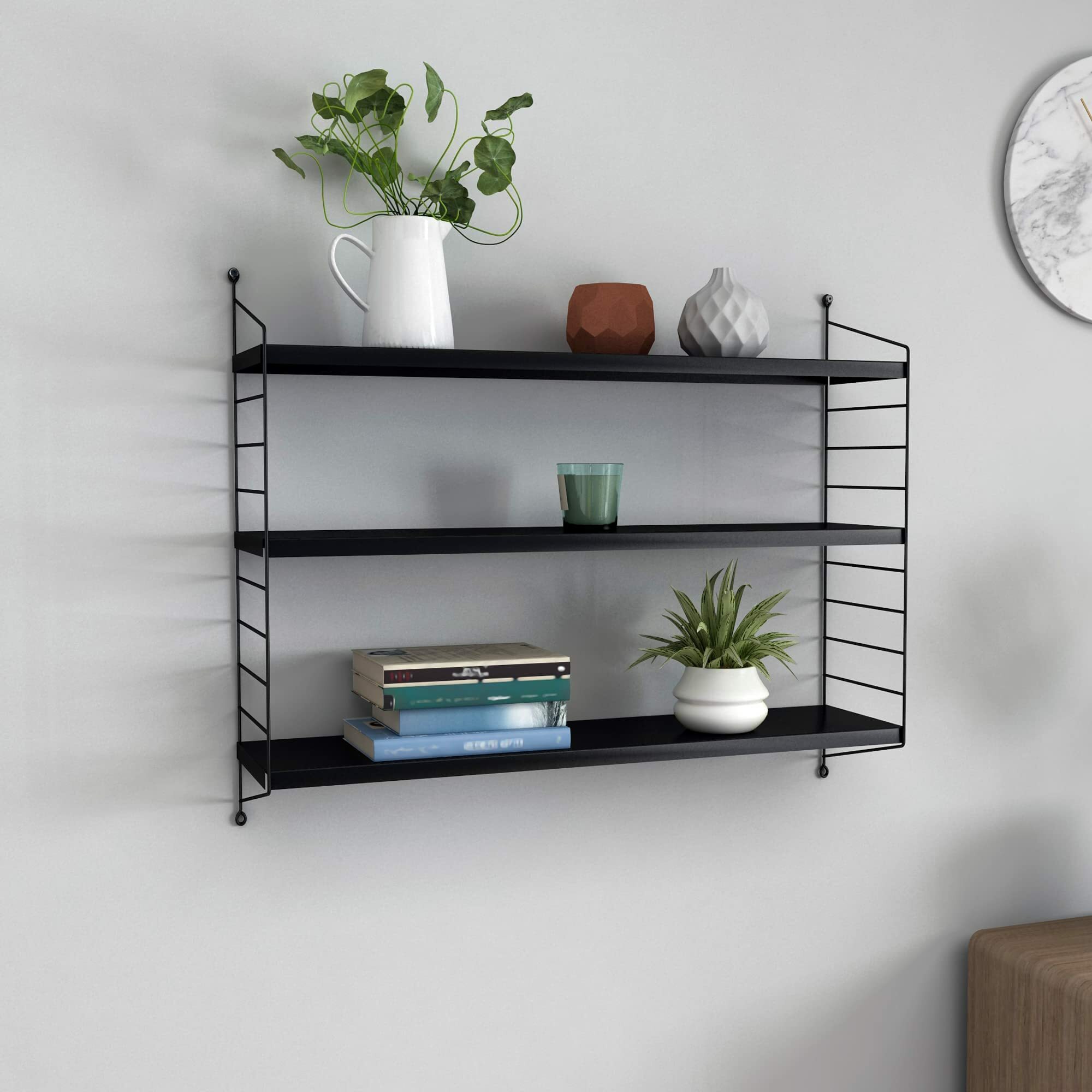 Modulares Wandregal Stahl Schwarz 4