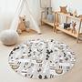 Lama and Cactus children's rug multicoloured ⌀180cm 3