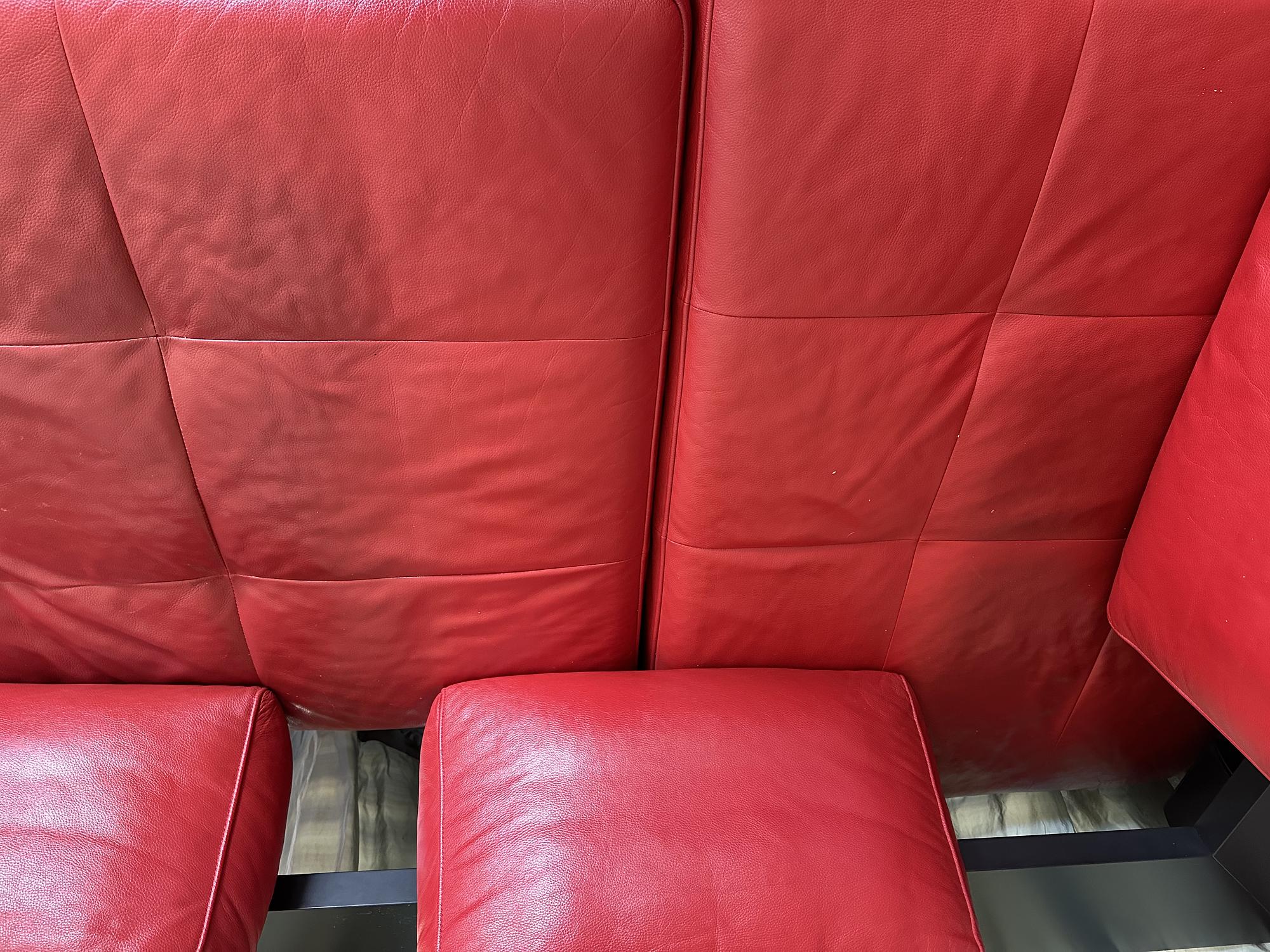 Corner Sofa Dono Leather Red 6