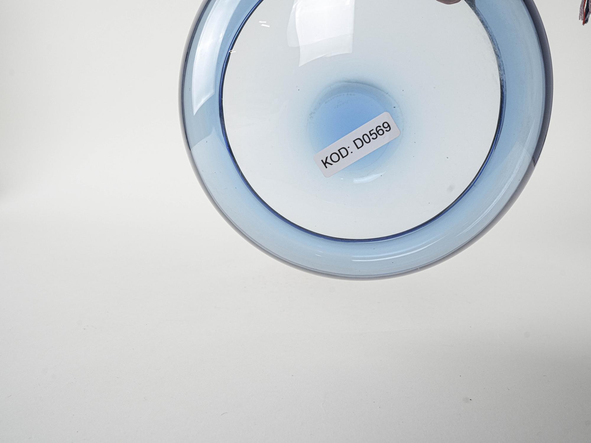 Ciotola in vetro blu anni '60 5