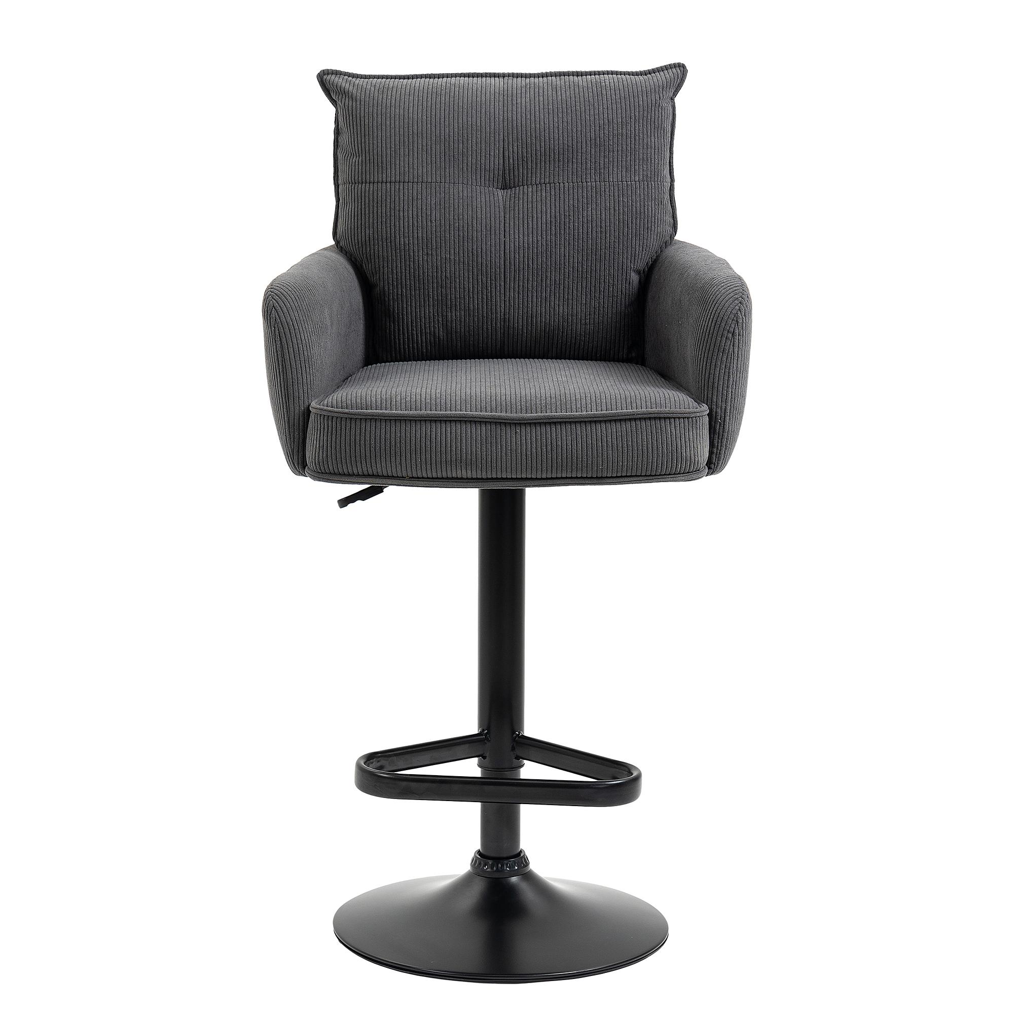 2x Drehbarer Barstuhl DIDRIP Höhenverstellbar Grau 1