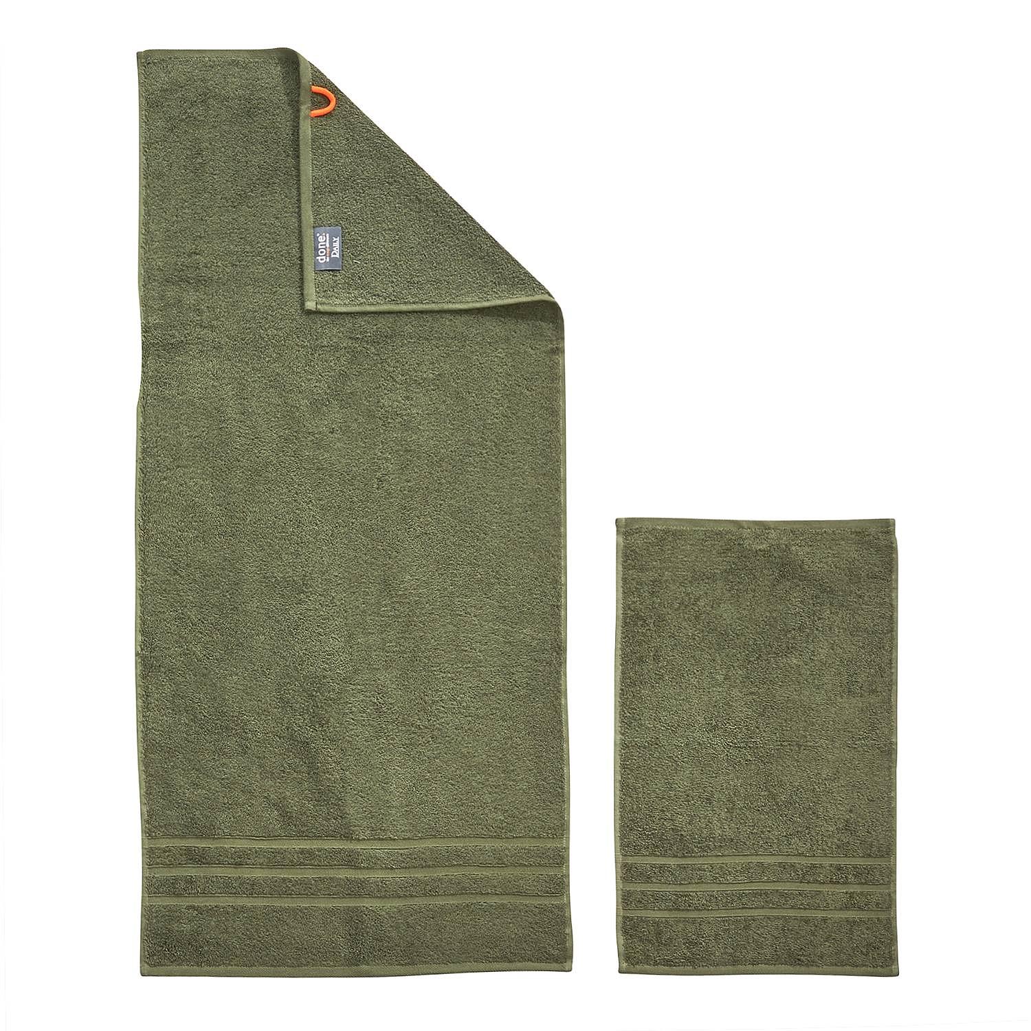 Daily Uni Handtuchset 4-teilig Baumwollstoff Khaki 1