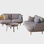 2x Lune JH200 Sofa 2-Sitzer Wolle Grau 6
