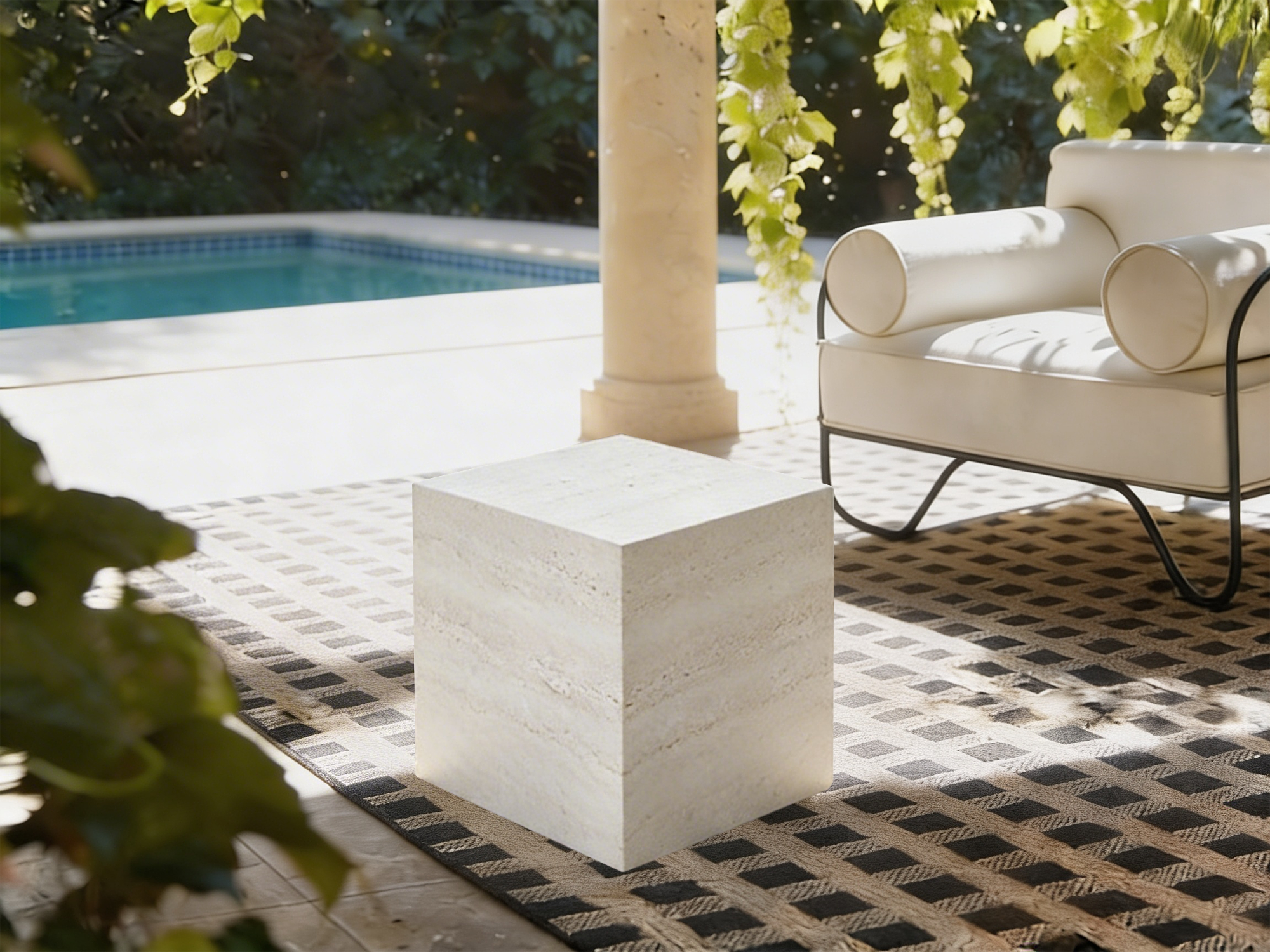 Cube Coffee Table Travertine Cream 7