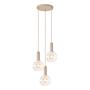 3-Flammig Bilman Pendelleuchte Gusseisen Klarglas Beige 4