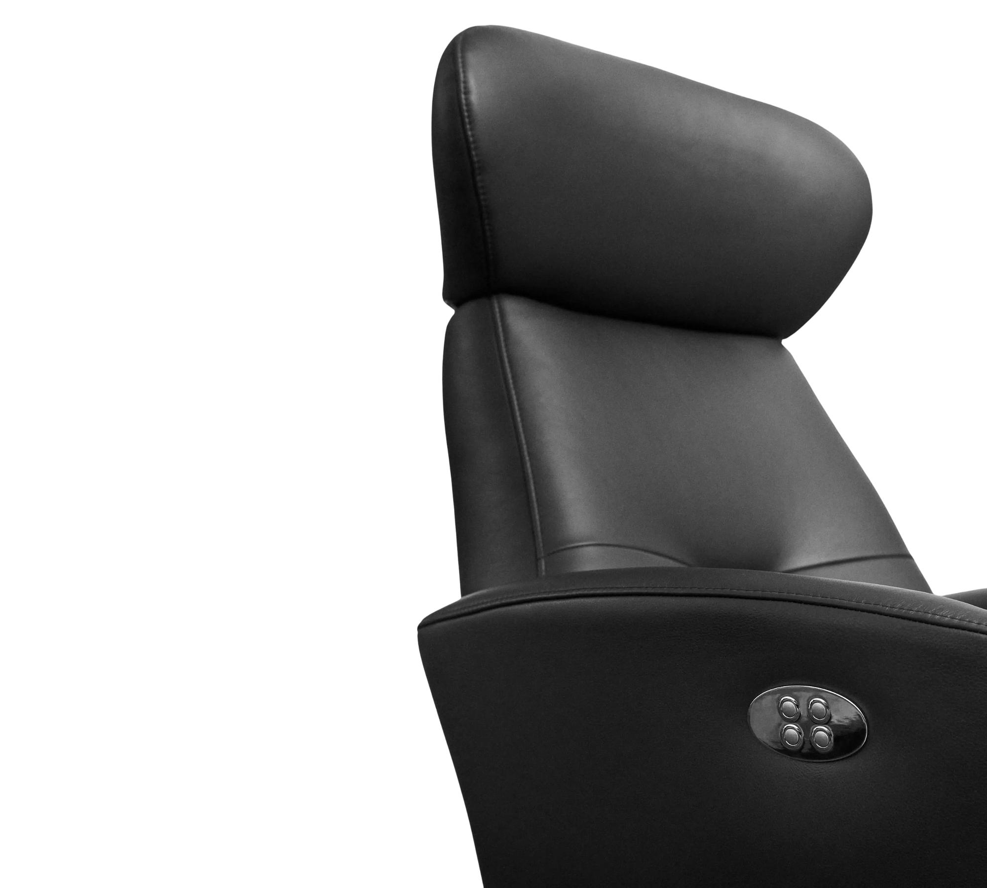 Palermo armchair with electric adjustment Leather Black 5