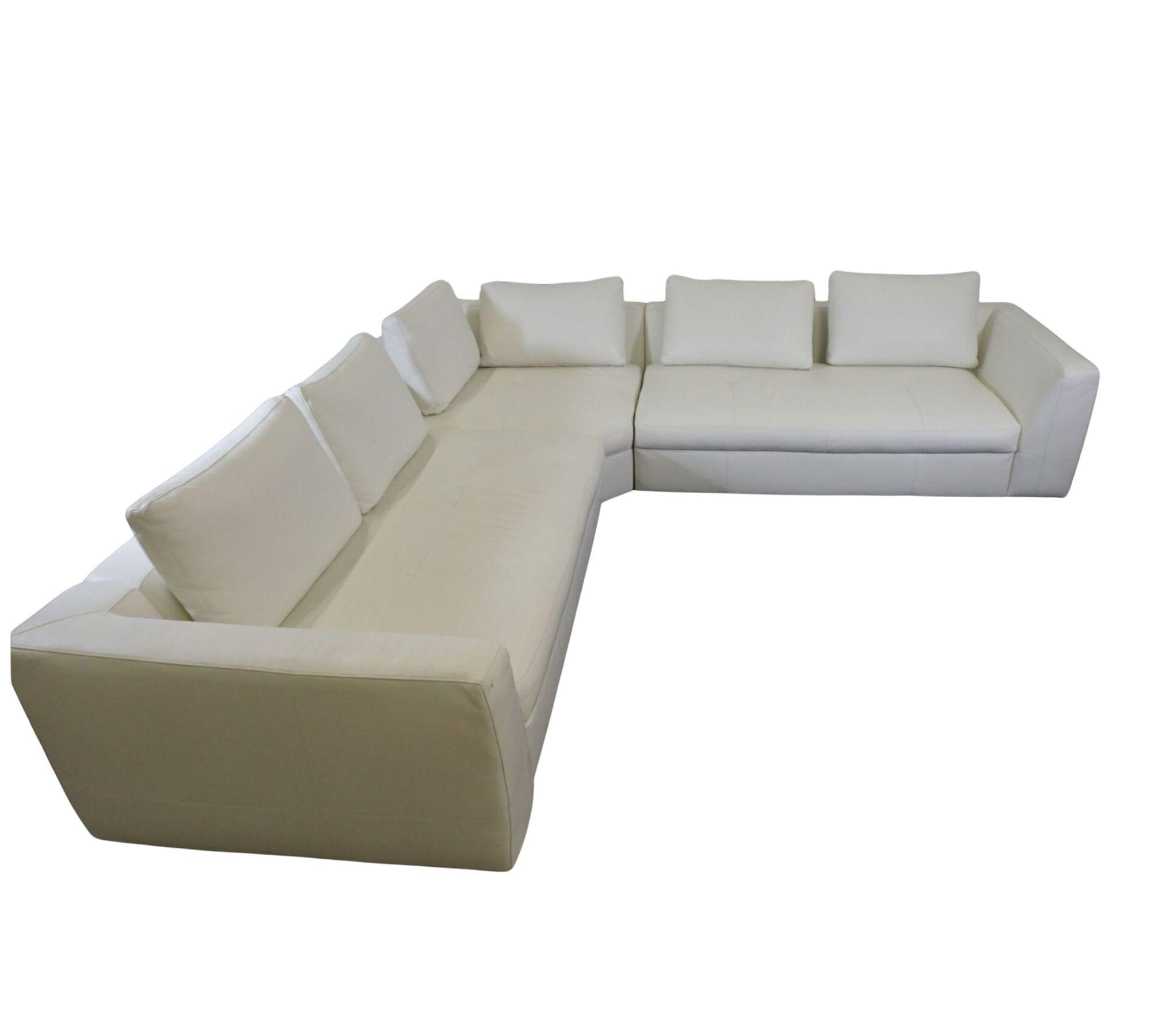 Bergamo Ecksofa Salto-Leder 096 Schneeweiß 1