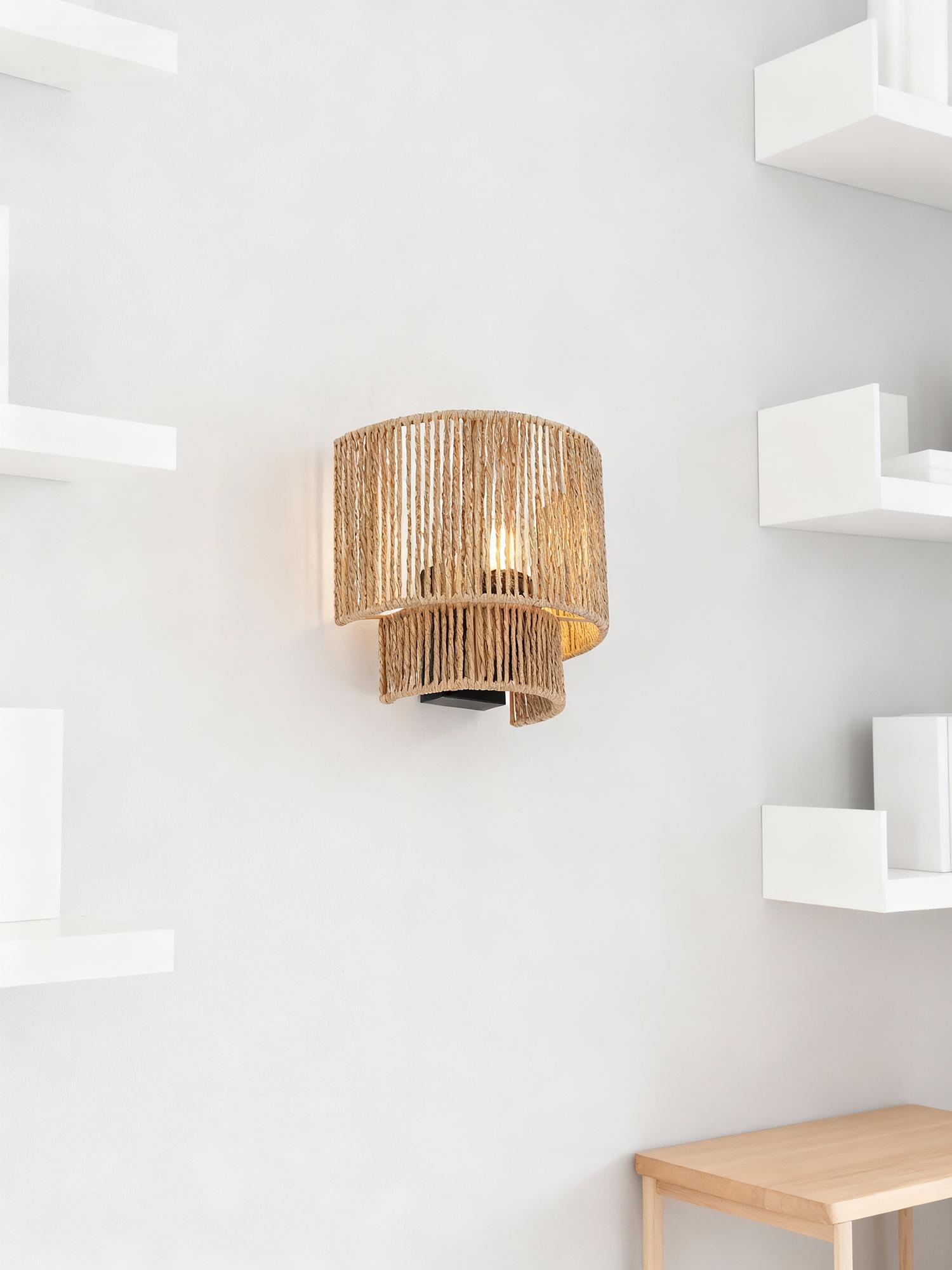 Wall lamp Torbet Cast iron 1-Light Paper Natural 2