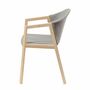 Armchair Woven Fabric Solid Ash Light Grey 3