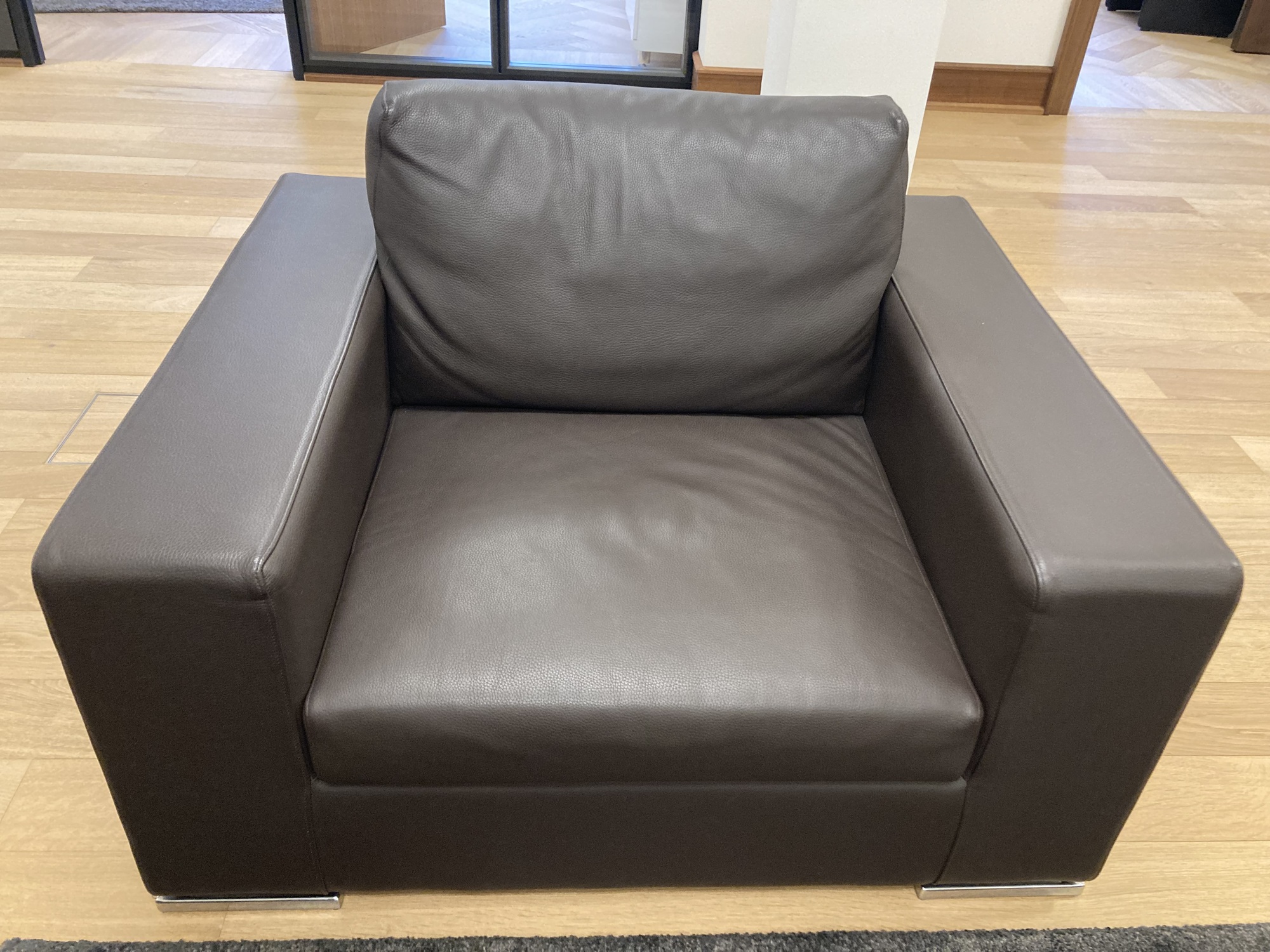 2x Halma Lounge-Sessel Leder Dunkelbraun 0