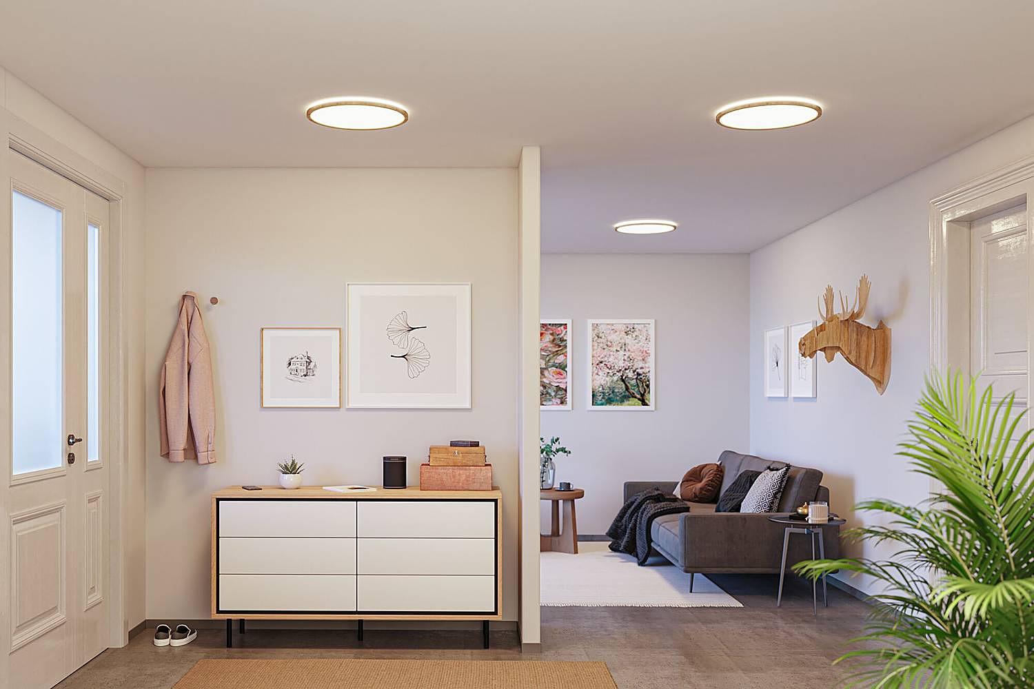 Atria Shine LED Ceiling Light Plastic Brown 42cm 3