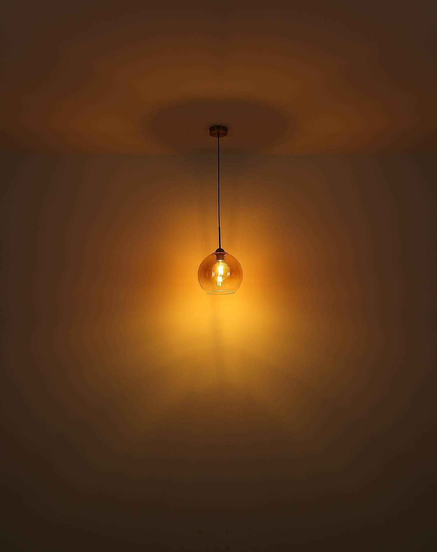 Jamessa Pendelleuchte Farbglas Eisen 3-flammig 3