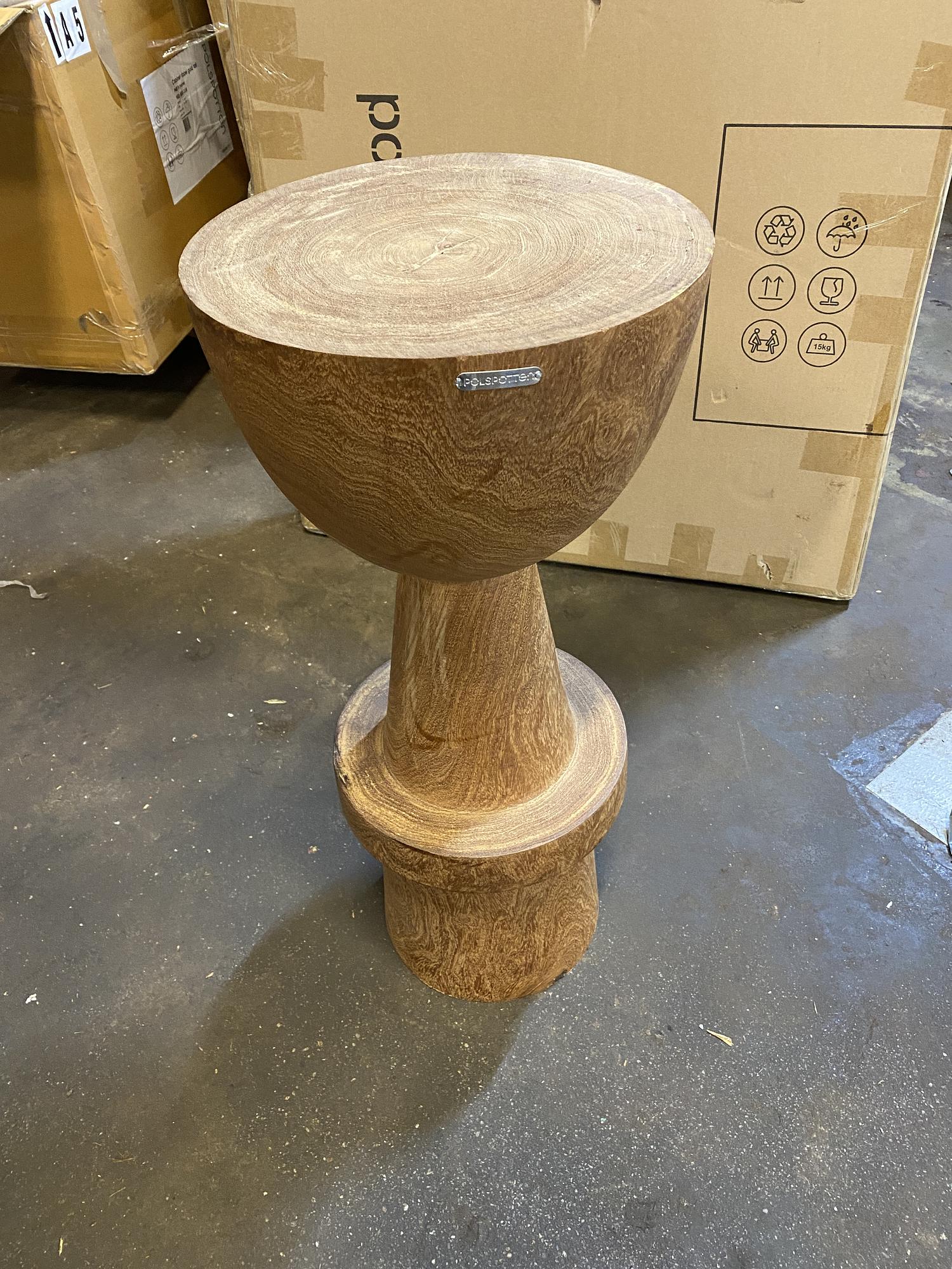 Ball Barhocker Holz Braun 1