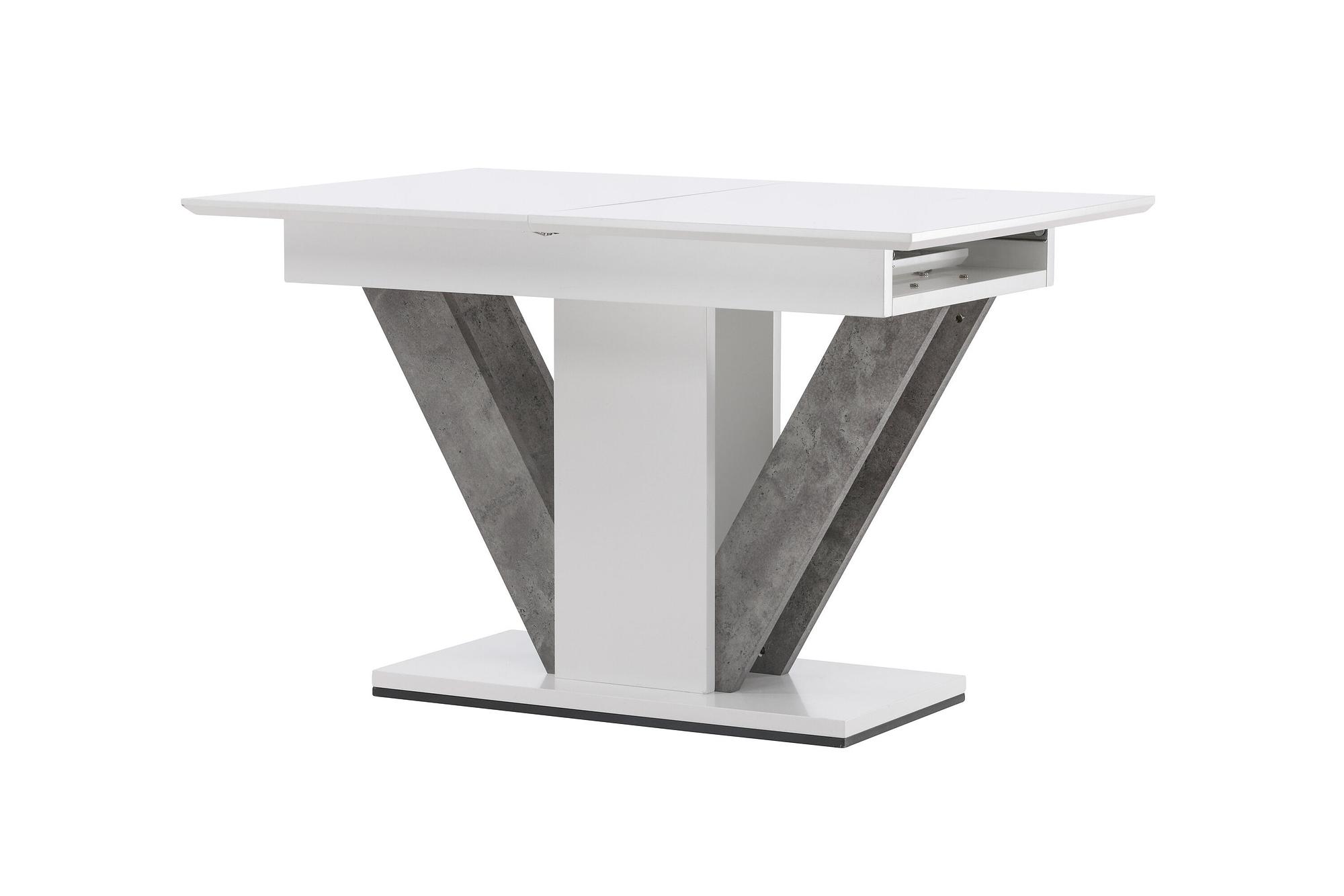 Disa  Dining table  MDF White/Grey 120/160×80 1