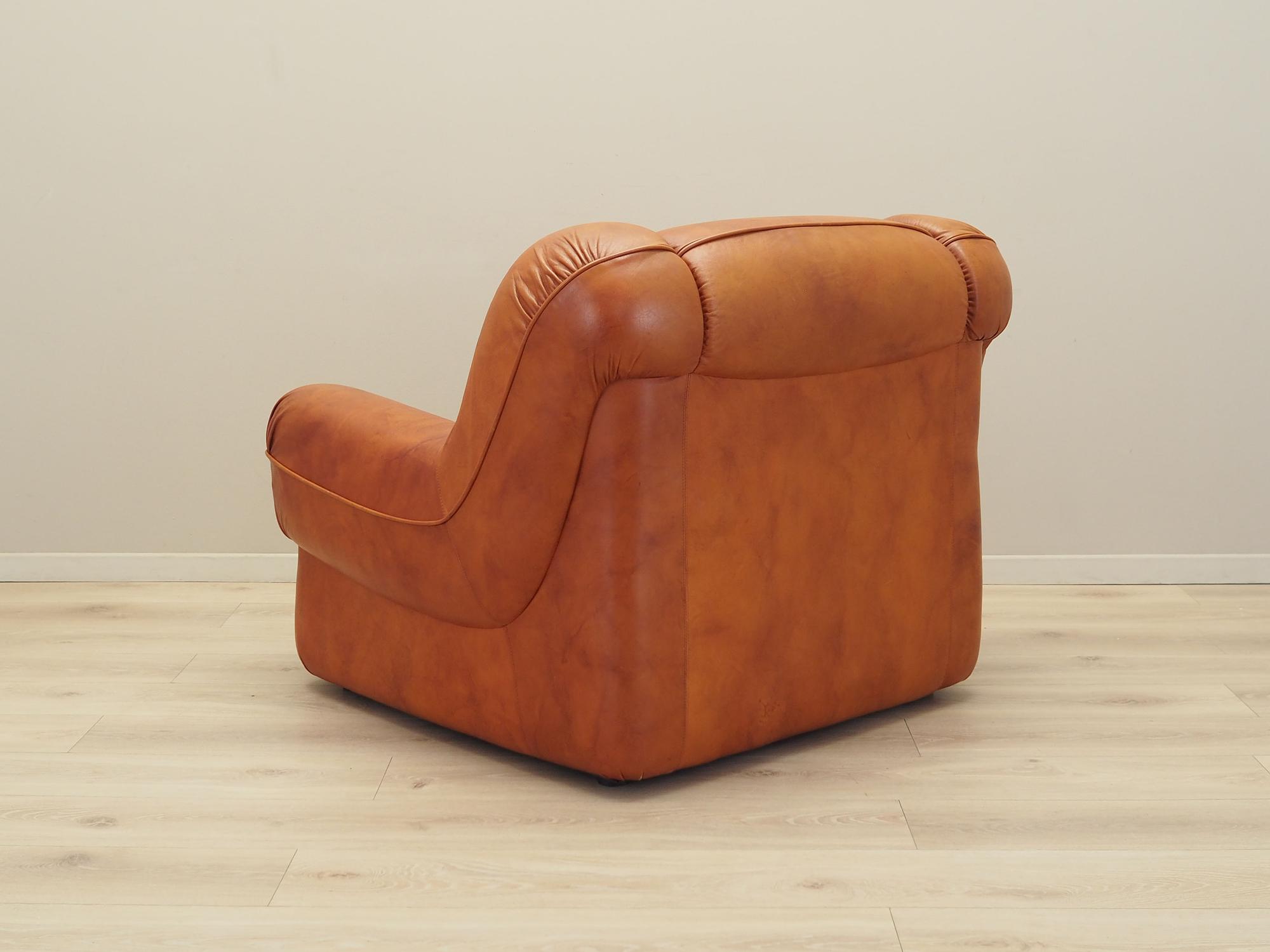 Sessel Leder Braun 1970er Jahre 4