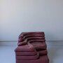 4x Vintage Ubald Klug Terrazza Sofaelement Leder Burgundrot 6