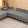 Sofa Récamiere Links Textil Grau 3