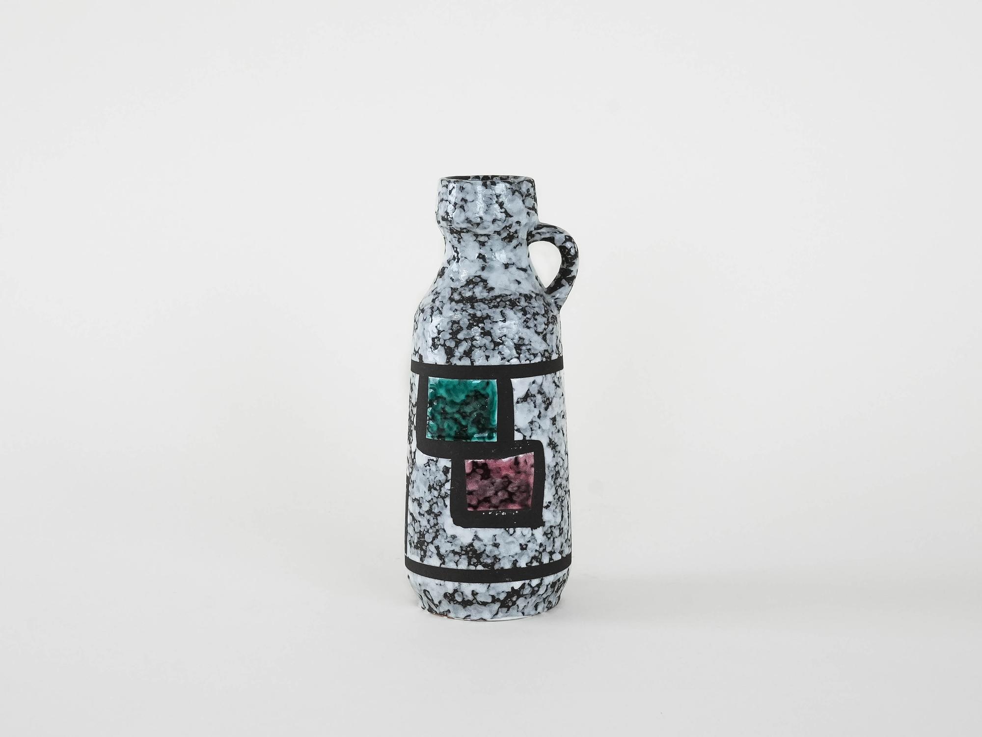 Keramikvase Mehrfarbig 1970er Jahre 2