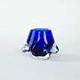 Cobalt glass candlestick Blue 1960s 2