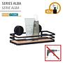 Wandablage Alba Edelstahl Bambus Schwarz 4