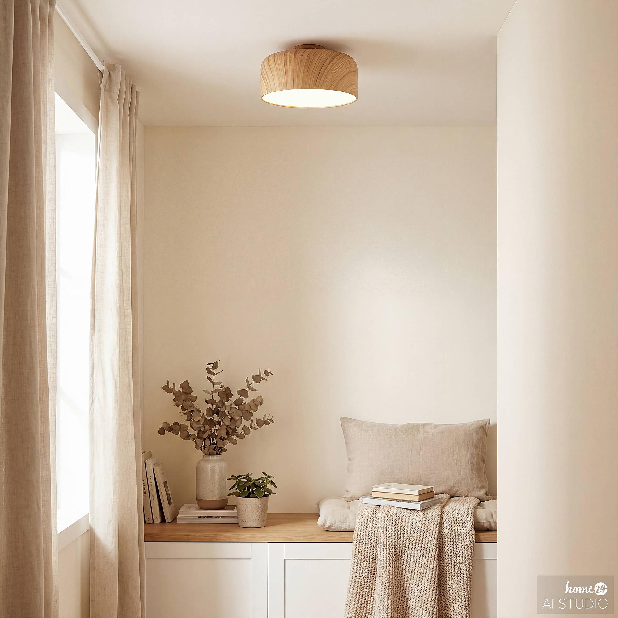 Ceiling lamp iron 1-light beige 2