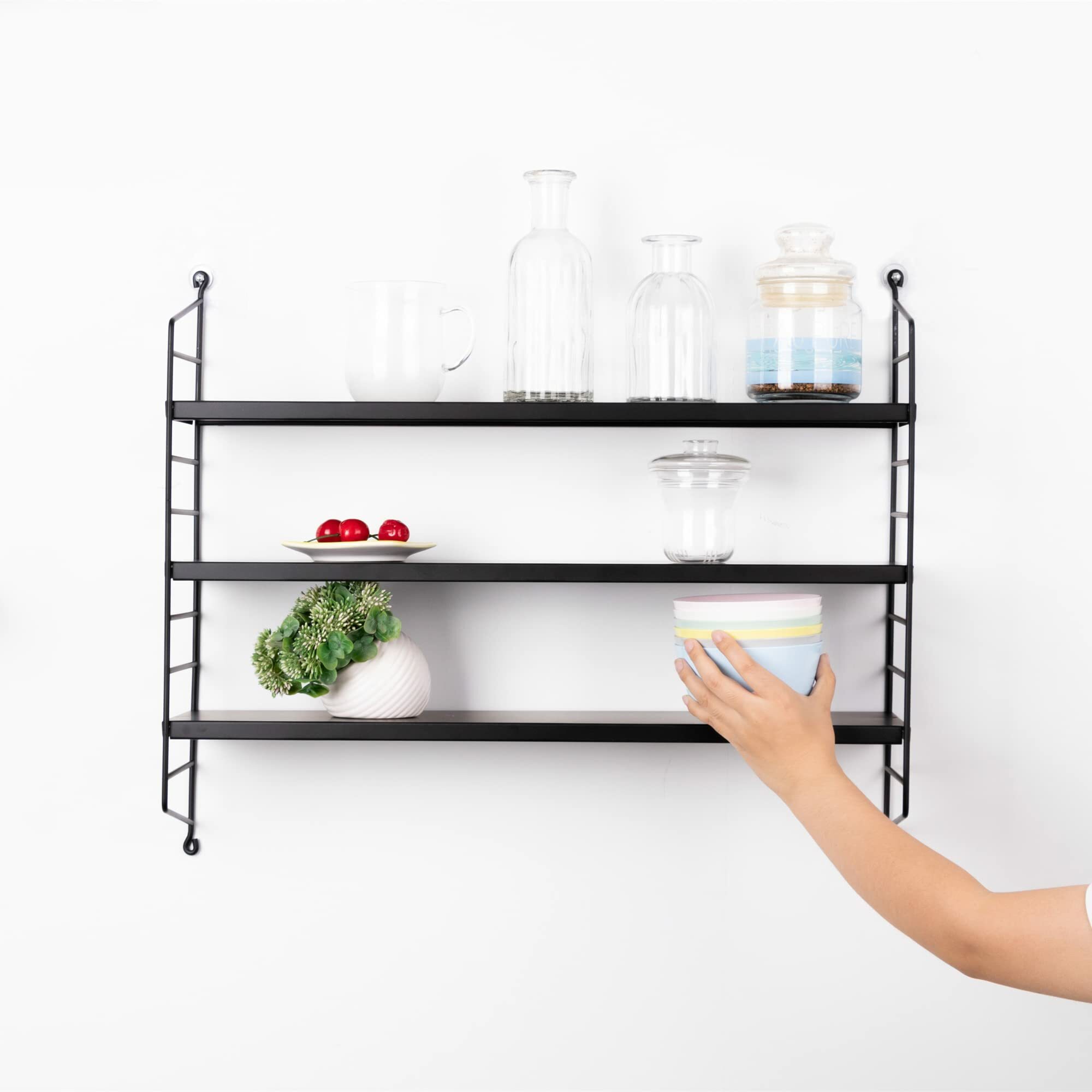 Modulares Wandregal Stahl Schwarz 0