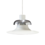 Vintage pendant lamp metal white 1970s 0
