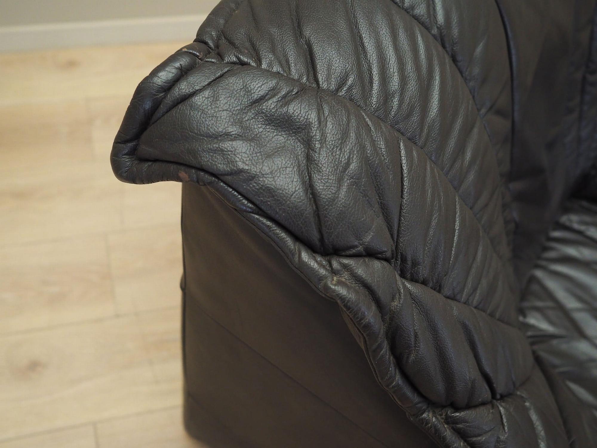 Armchair Leather Black 1960s 10