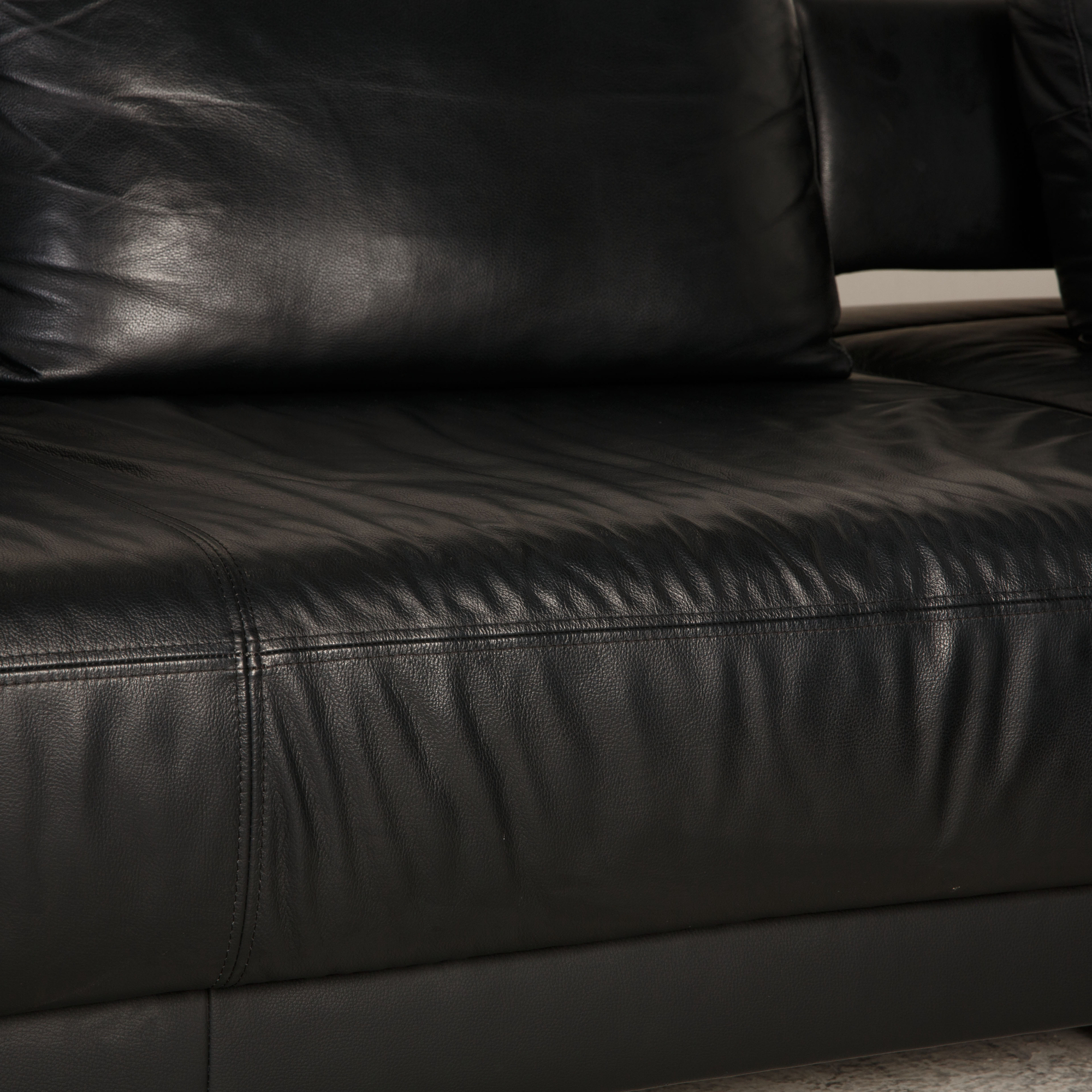 Face Ecksofa Leder Schwarz 3