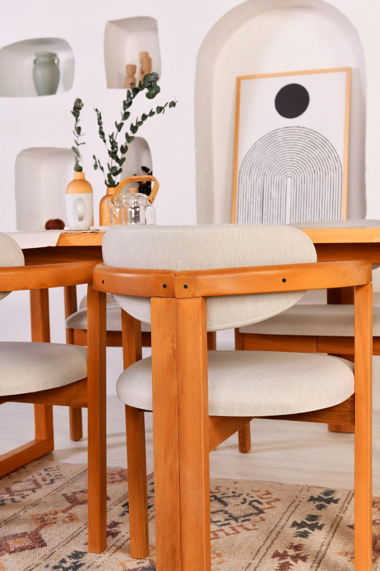 Cheri Dining Table Set 5-pc. Nubuck Leather Light Grey 6