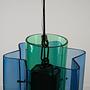 Hanging lamp glass blue 1970s 8
