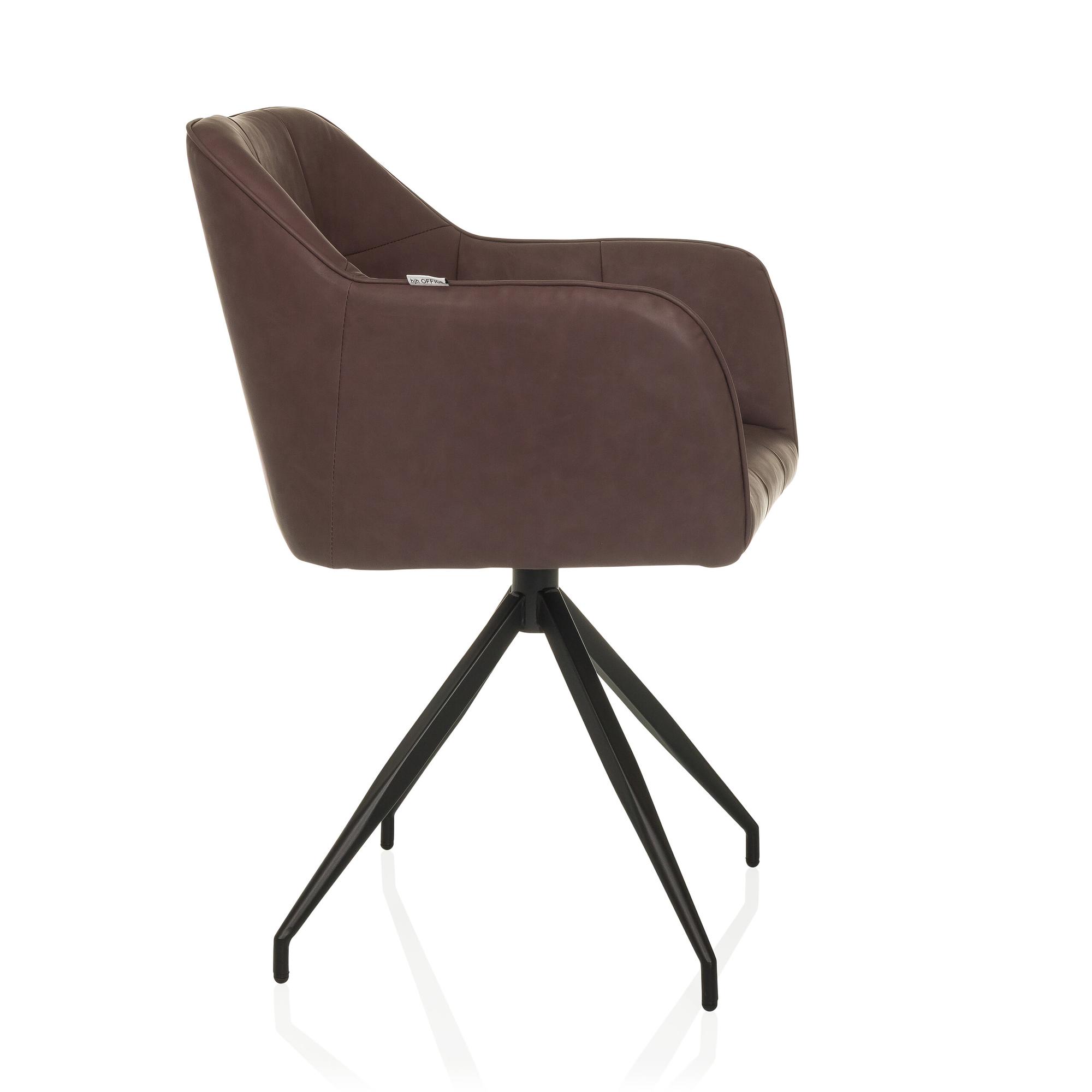 ELVERUM SPU Dining chair Faux leather Dark brown 5
