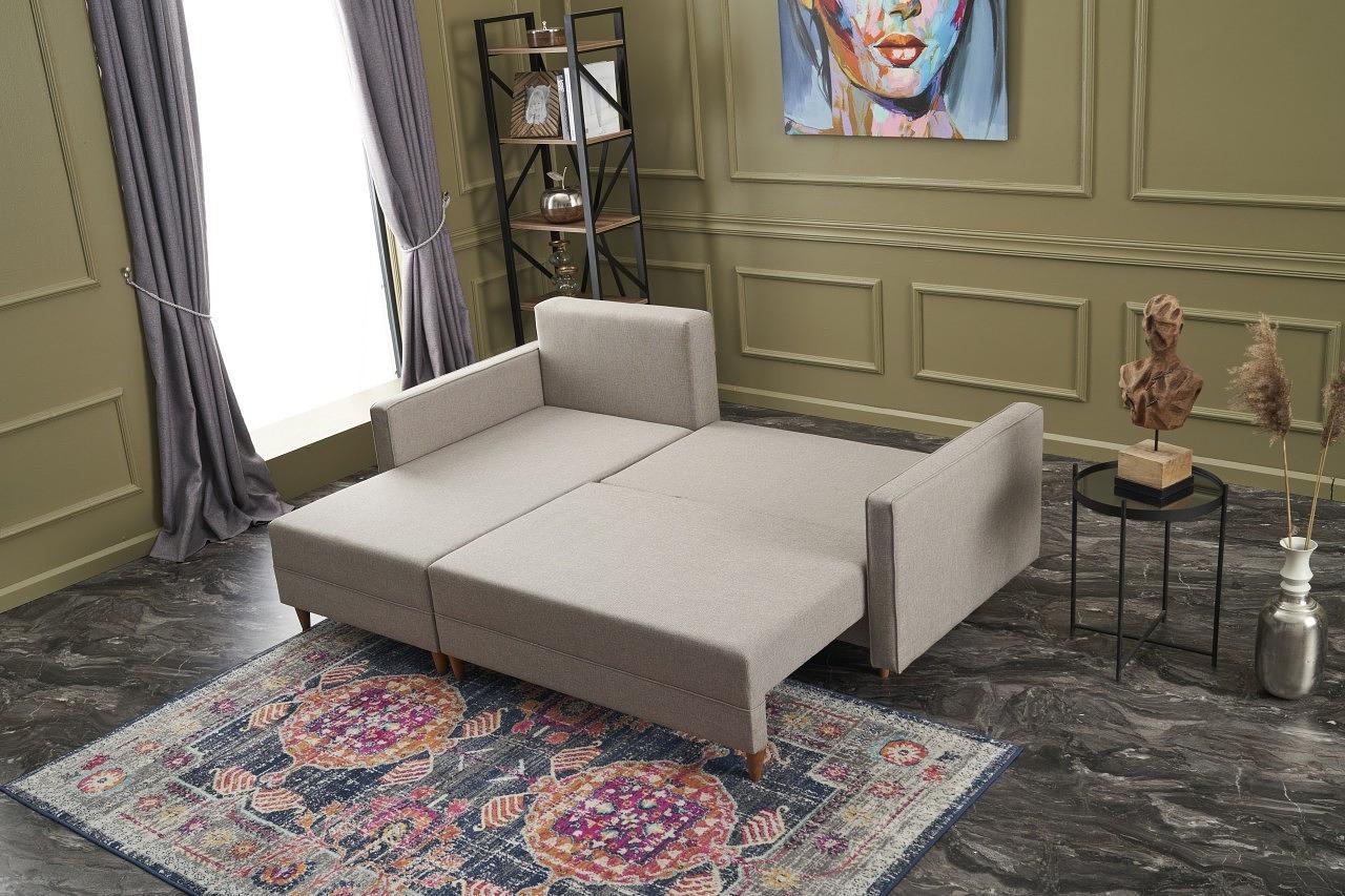 Aydam Schlafsofa Récamiere Links Creme 1