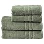 Daily Plain Towel Set 4-piece Cotton Khaki 0