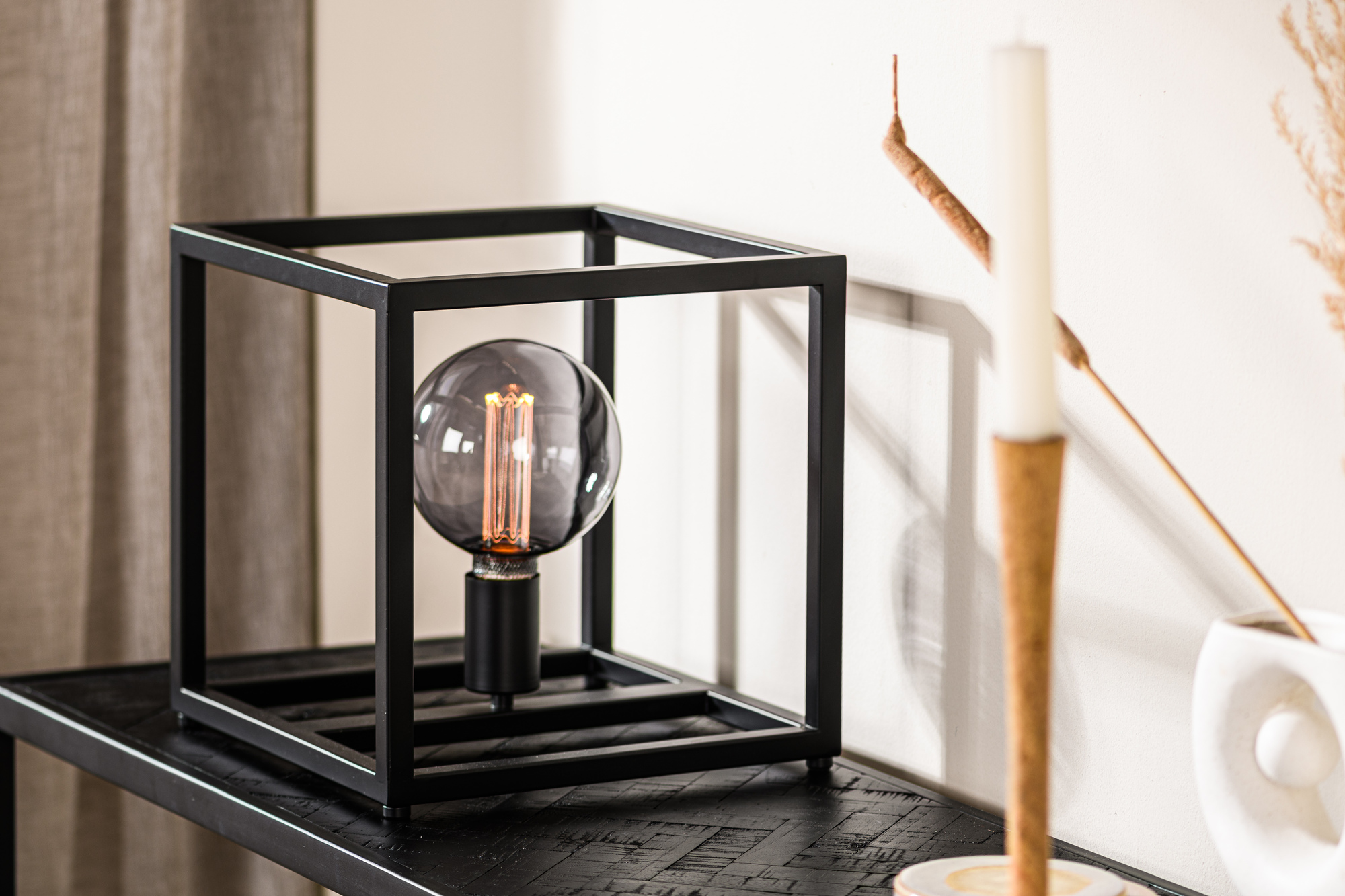 Table lamp steel black 2