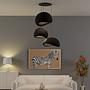 3-Flammig Wabi Sabi Shibumi Orbs Pendelleuchte Schwarz 0