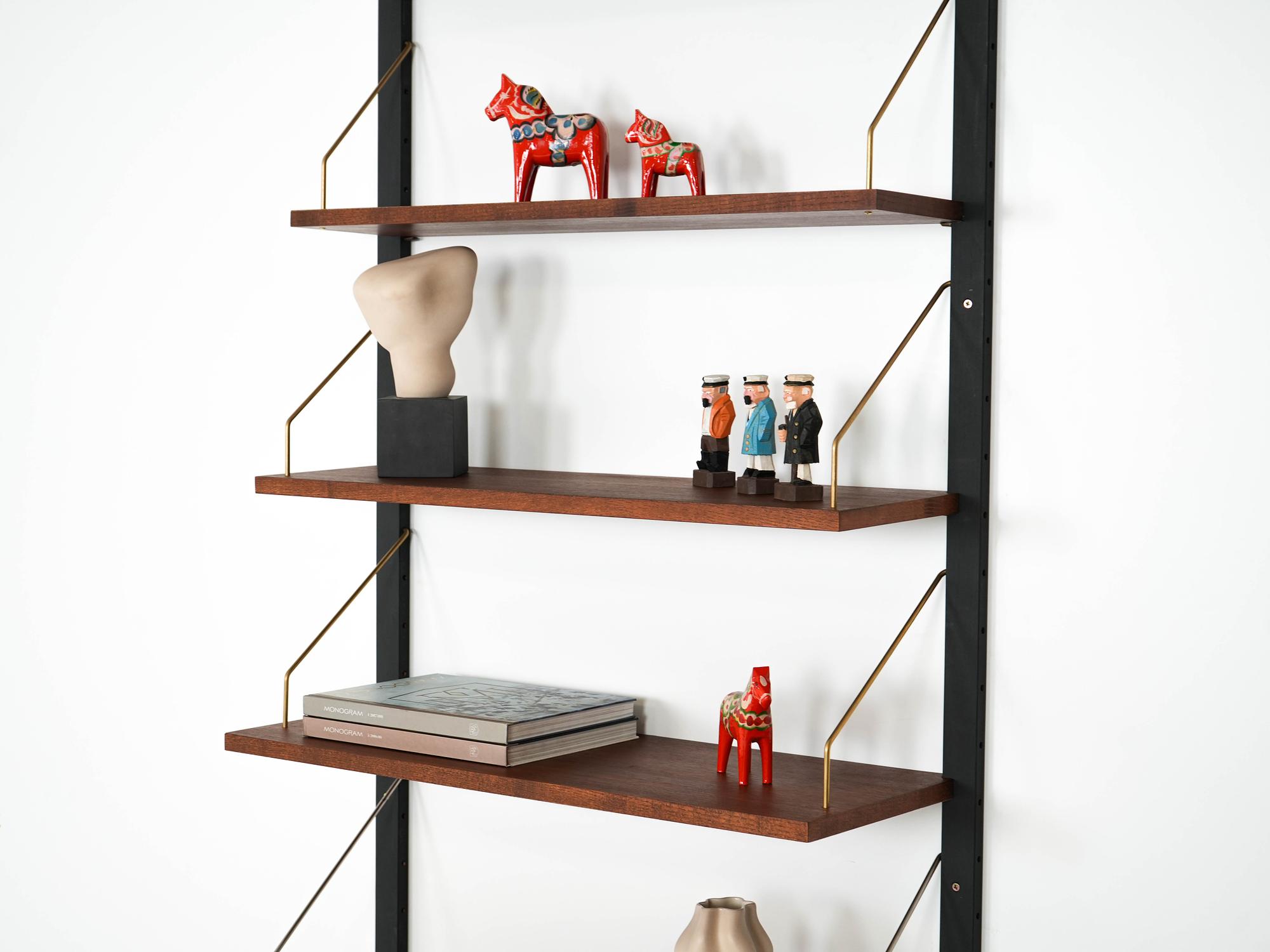 Teak wall unit brown 1960s 5