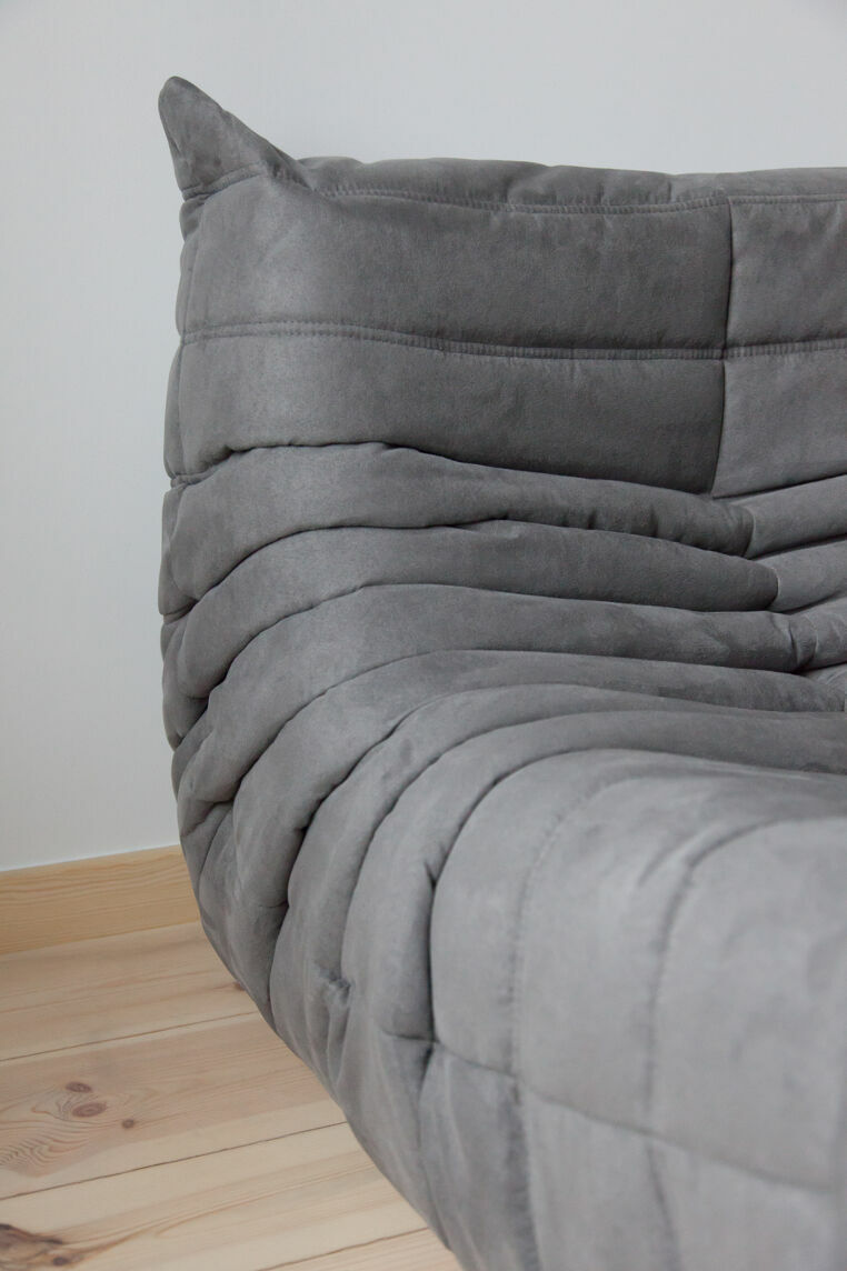 Set Lounge Togo 2 pezzi Tessuto Grigio 7