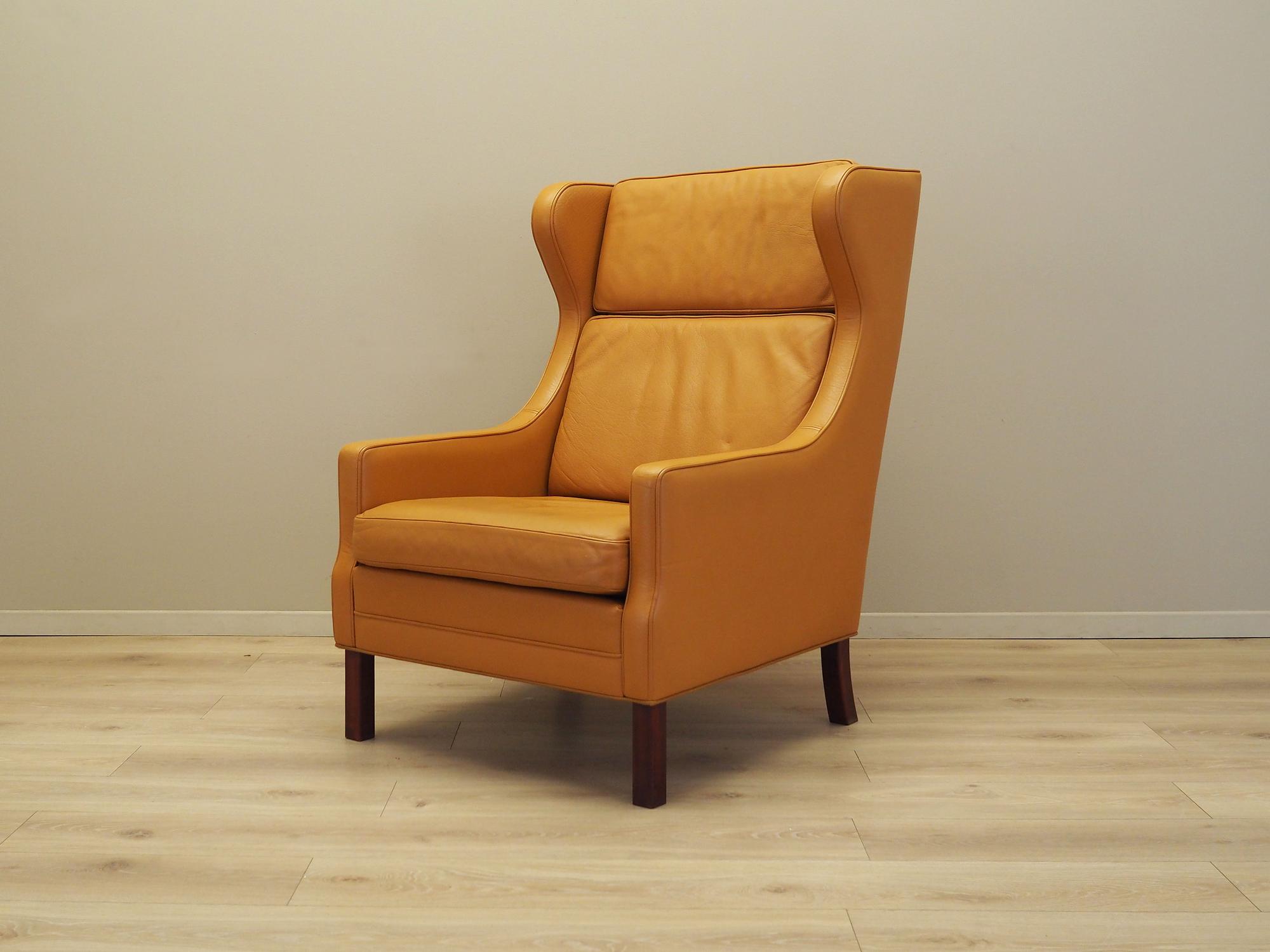 Armlehnsessel Leder Orange 1970er Jahre 1
