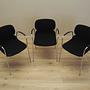 3x Dining chair Black 1970s 3