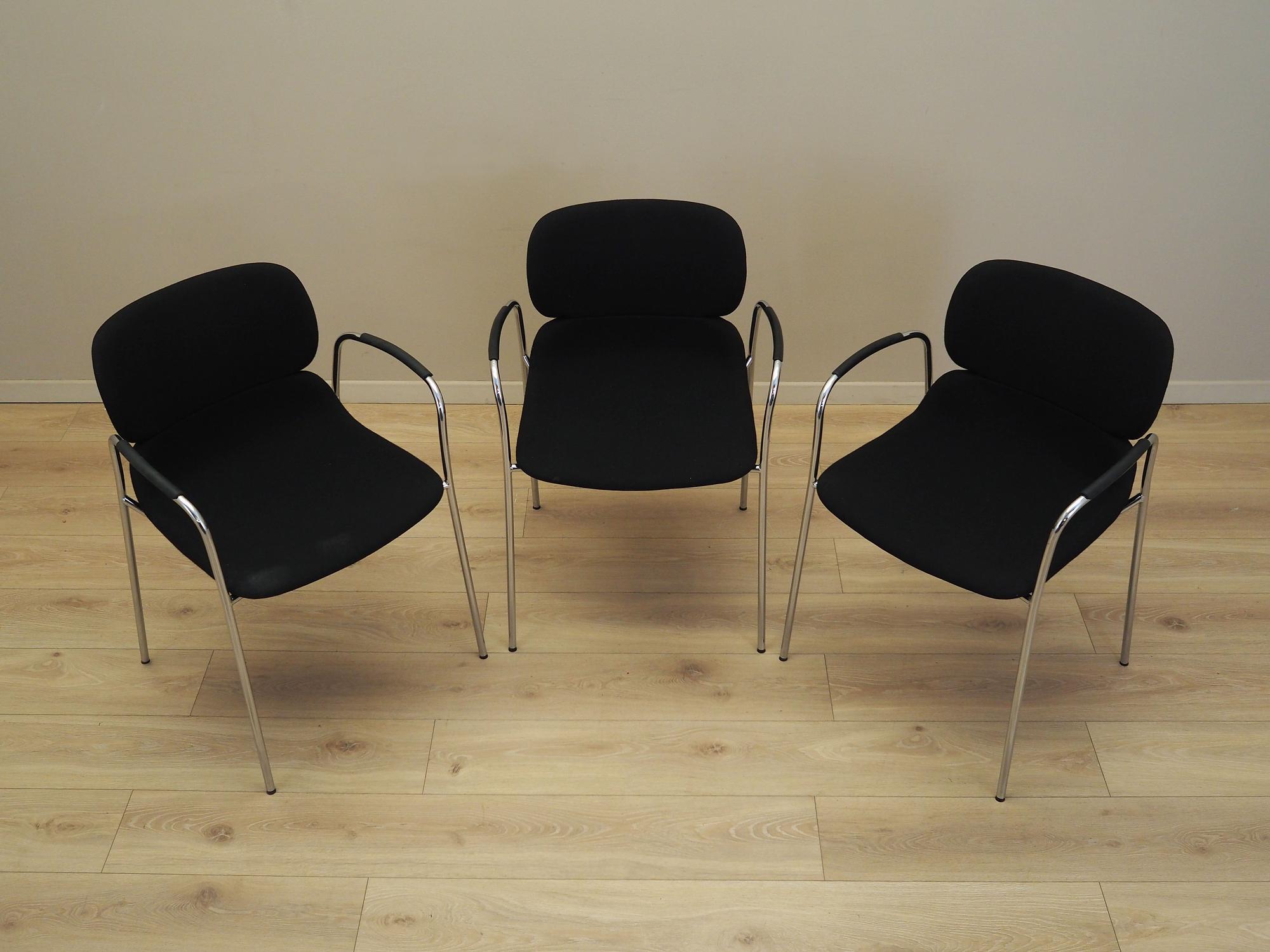 3x Dining chair Black 1970s 3