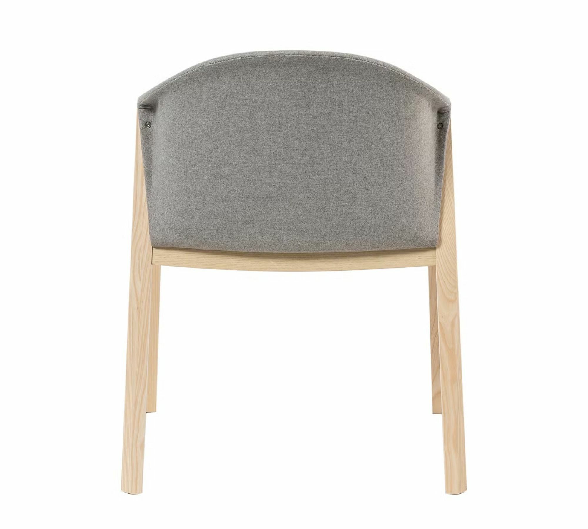 Armchair Woven Fabric Solid Ash Light Grey 4