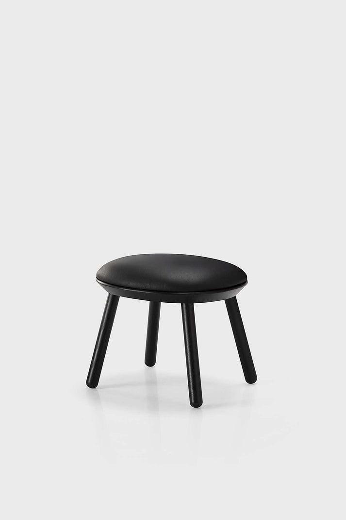 Naive stool ash wood leather black 0
