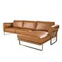 Sofa mit Récamiere rechts aus camel-farbenem Leder 6232 0