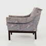 Vintage Sessel Buchenholz Textil Violett 1960er Jahre  6