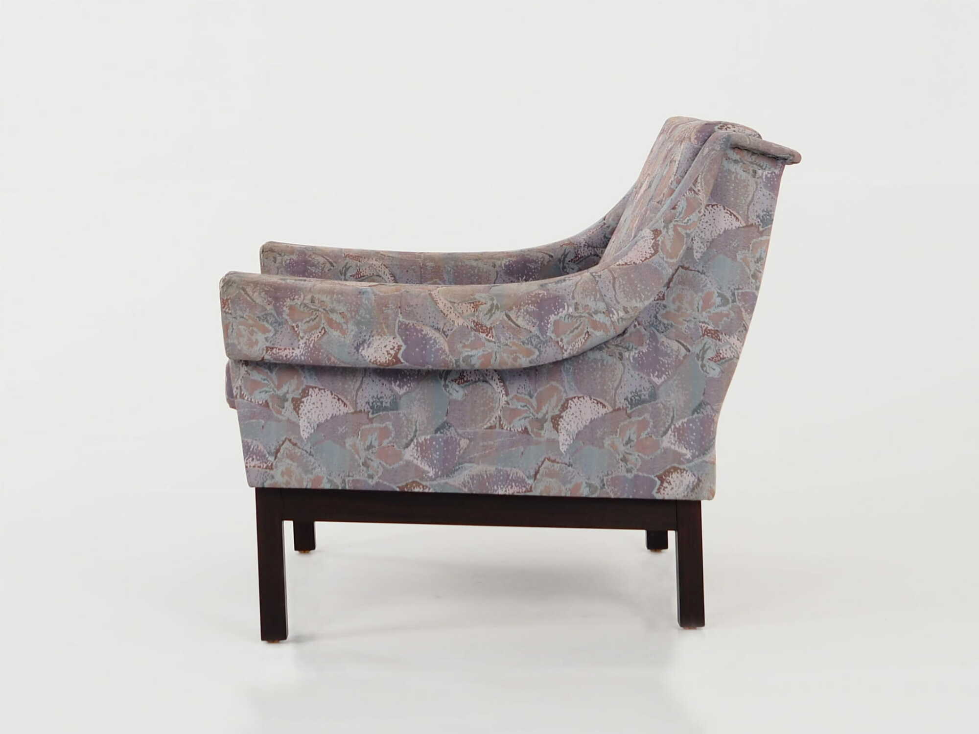 Vintage Sessel Buchenholz Textil Violett 1960er Jahre  6