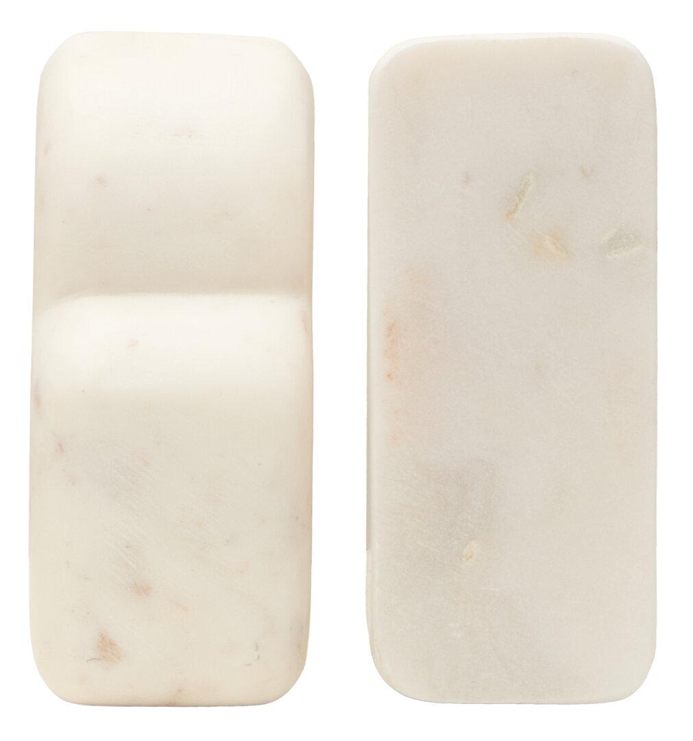 2x Savio Weißer Marmor Buchstützen 2