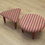 Ottoman Set 2-Piece Brown 1990s 3