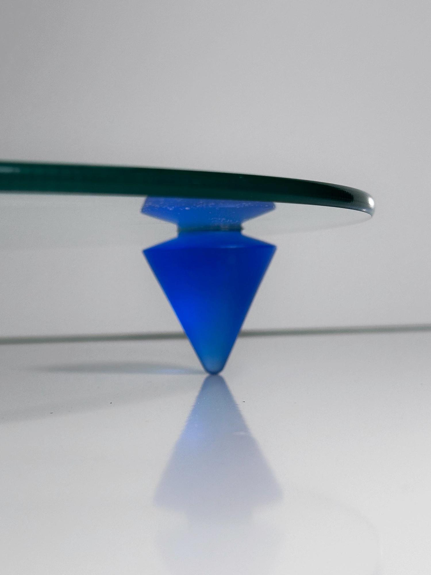 Vintage Postmodern Schale Glas 1980er Jahre 2